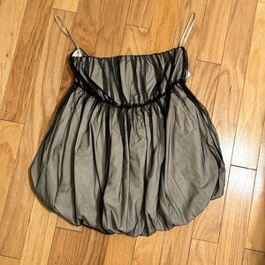 Anthropologie strapless tulle Peplum Top